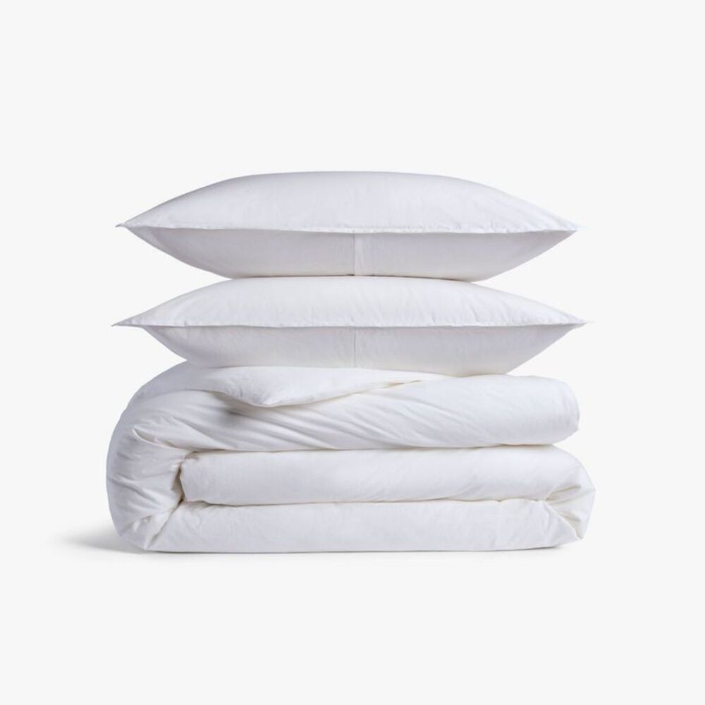 King/California King Casual Organic Cotton Duvet Cover & Sham Set White -